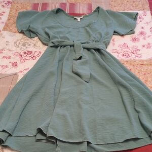 See You Monday Kids Dress in Teal